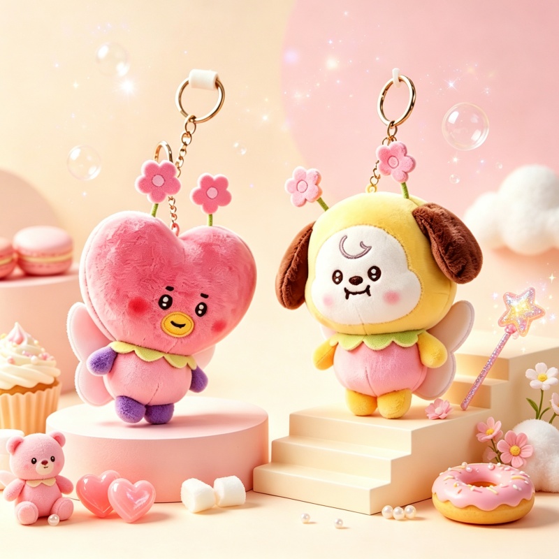 Cookies Pack - BT21, серия «Цветущая вишня», мягкая игрушка-брелок,