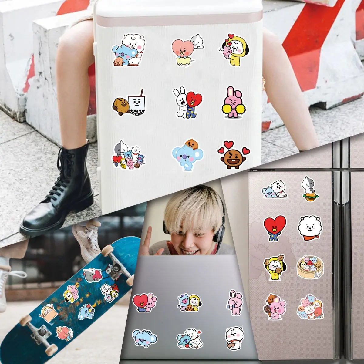 100/200 шт. наклеек BT21 Chimm – обзор и цена Cookies Pack